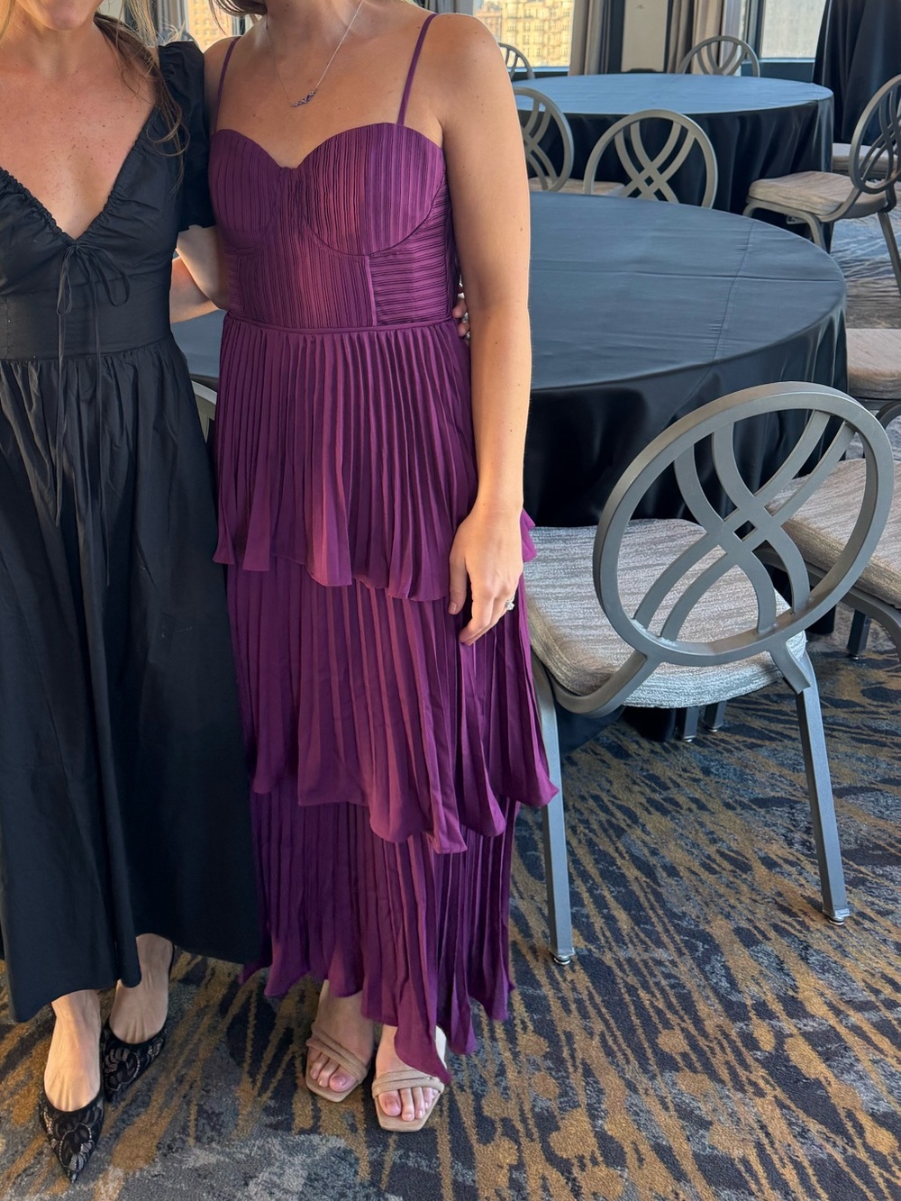 Lulus Cascading Crush Tiered Pleated Midi Dress - Picture 4 of 4